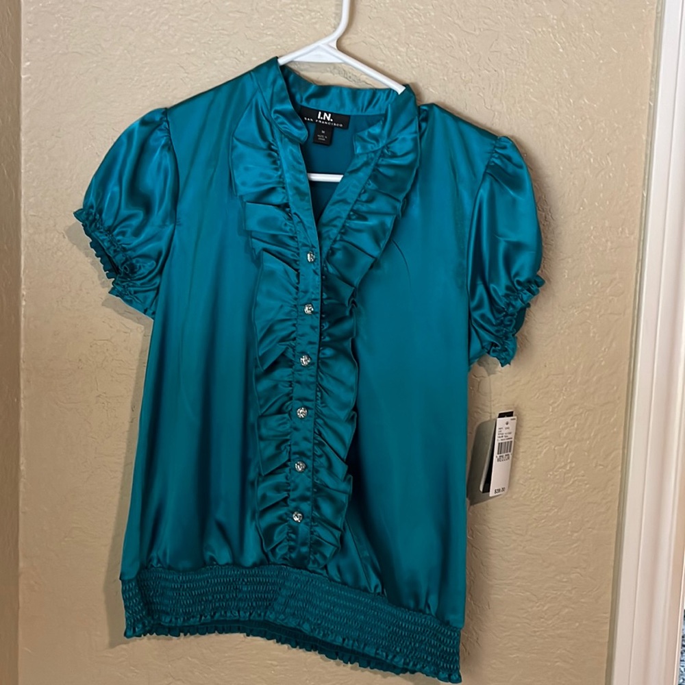 Blue dress blouse